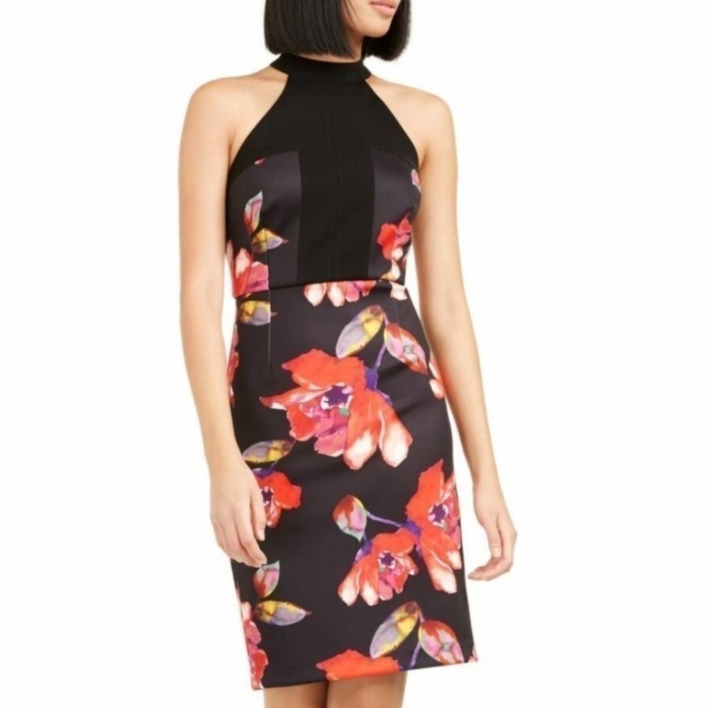 NEW! TRINA TURK Halter Neckline Floral Dress 8.